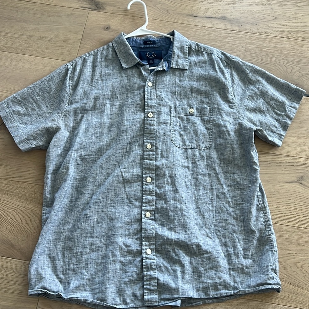 Even Tide Linen Blend Shirt Short Sleeve XL Regular